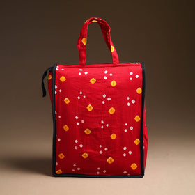 Red Handcrafted Cotton Shopping Bag 15