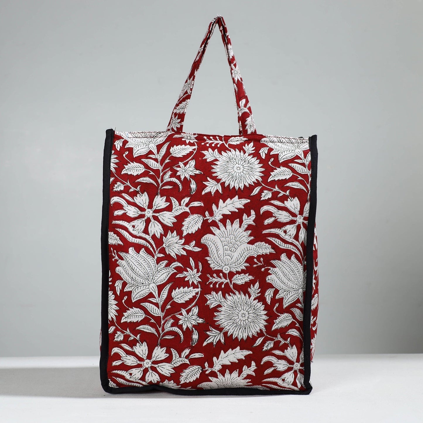 Red Handcrafted Cotton Shopping Bag 16