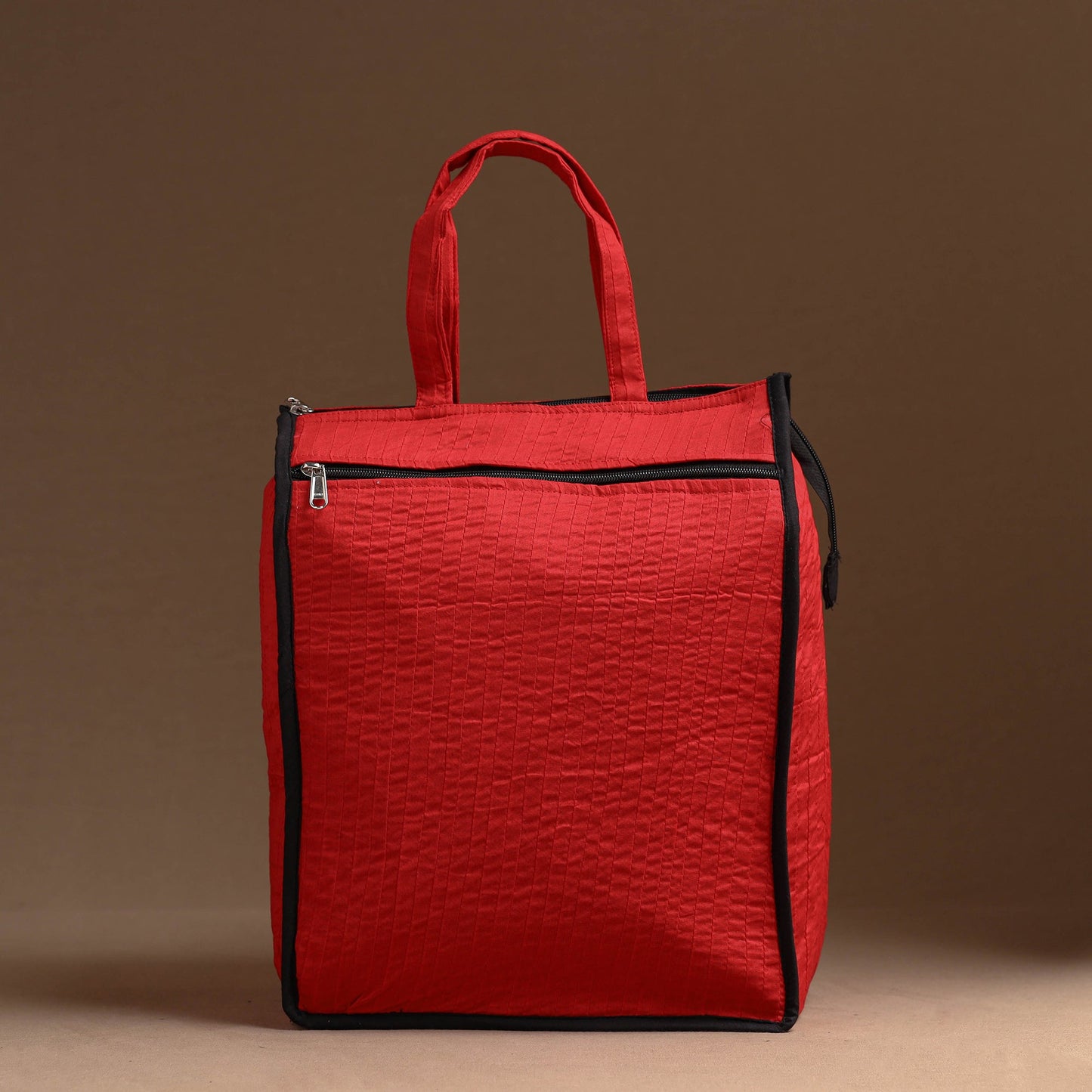 Red Handcrafted Cotton Shopping Bag 18