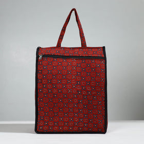 Red Handcrafted Cotton Shopping Bag 18