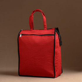 Red Handcrafted Cotton Shopping Bag 18