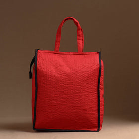 Red Handcrafted Cotton Shopping Bag 18