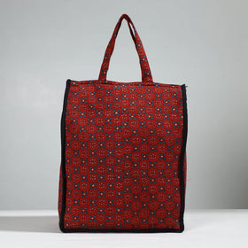 Red Handcrafted Cotton Shopping Bag 18