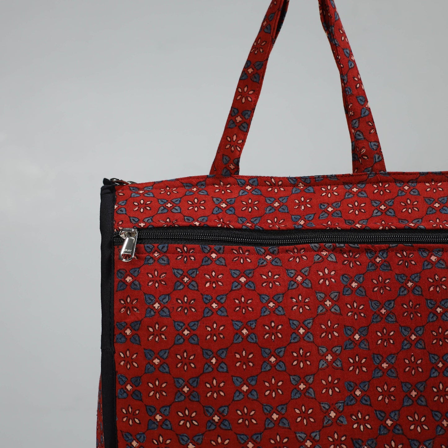 Red Handcrafted Cotton Shopping Bag 18