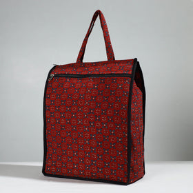 Red Handcrafted Cotton Shopping Bag 18