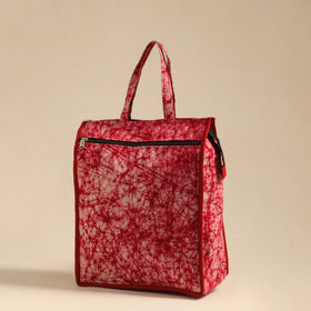 Shop Red Handcrafted Cotton Shopping Hand Bag 