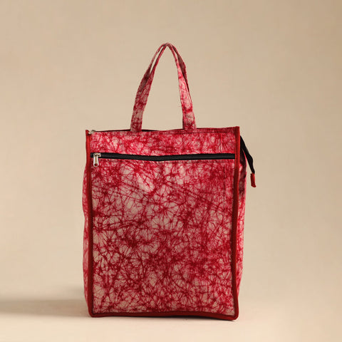Shop Red Handcrafted Cotton Shopping Hand Bag 