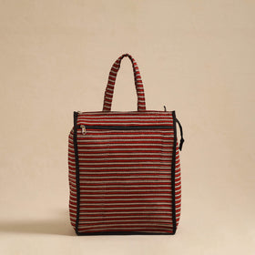  Red Handcrafted Cotton Shopping Hand Bag 