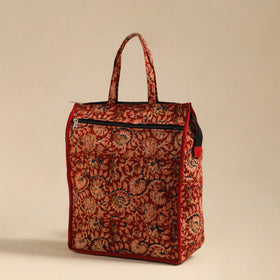 Red Handcrafted Cotton Shopping Hand Bag