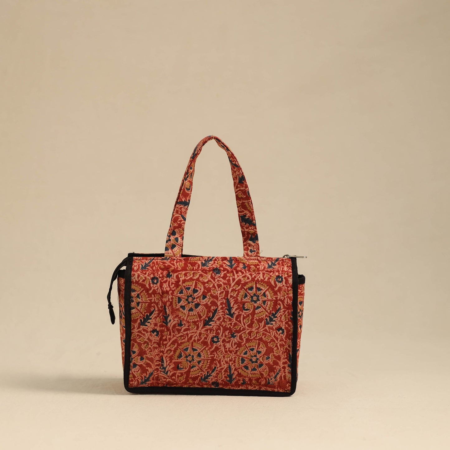 Red Handcrafted Cotton Small Hand Bag
