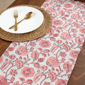 Red Handcrafted Cotton Table Runner