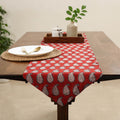 Red Handcrafted Cotton Table Runner