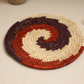 Red - handcrafted eco-friendly sabai grass spiral mat 11