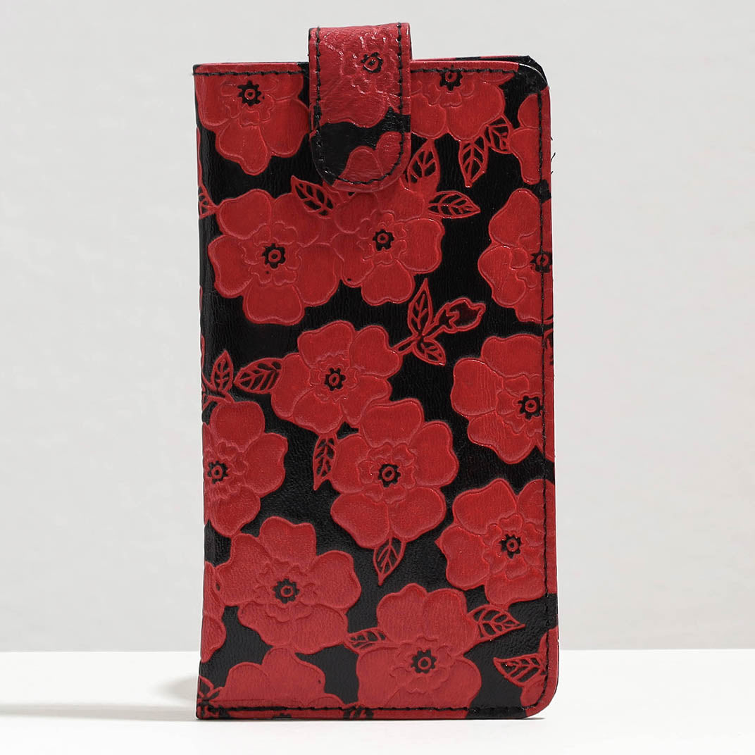 Red Handcrafted Embossed Leather Spectacle Case