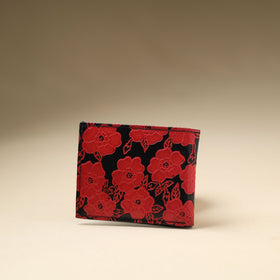 Red Handcrafted Embossed Leather Wallet for Men