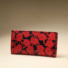 Red Handcrafted Embossed Leather Wallet for Women