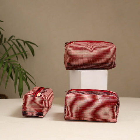 Handcrafted fabric toiletry bags (set of 3) 31