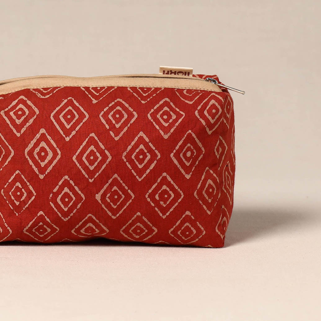 Brown - handcrafted fabric toiletry pouch 34