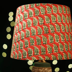 Red - handcrafted floral fabric lamp shade 12