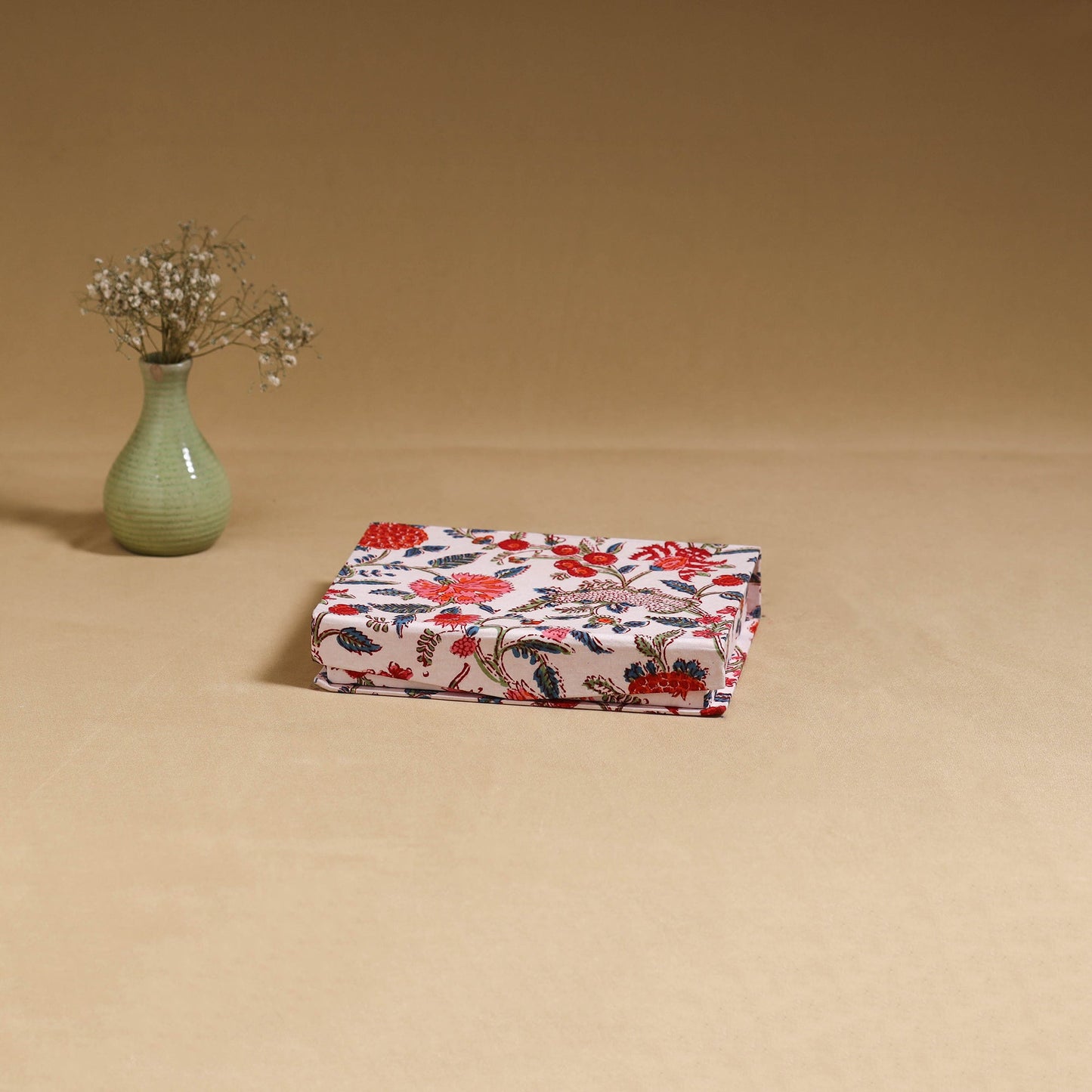 Red - handcrafted floral organizer stationery kit 57