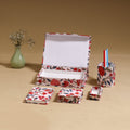 Red - handcrafted floral organizer stationery kit 57