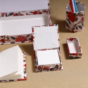 Red - handcrafted floral organizer stationery kit 57