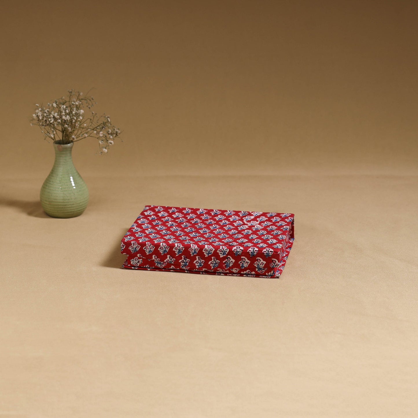 Red - handcrafted floral organizer stationery kit 59