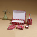 Red - handcrafted floral organizer stationery kit 59
