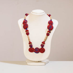  Handcrafted Gamcha Fabart Necklace with Beadwork by Rangila Dhaga 