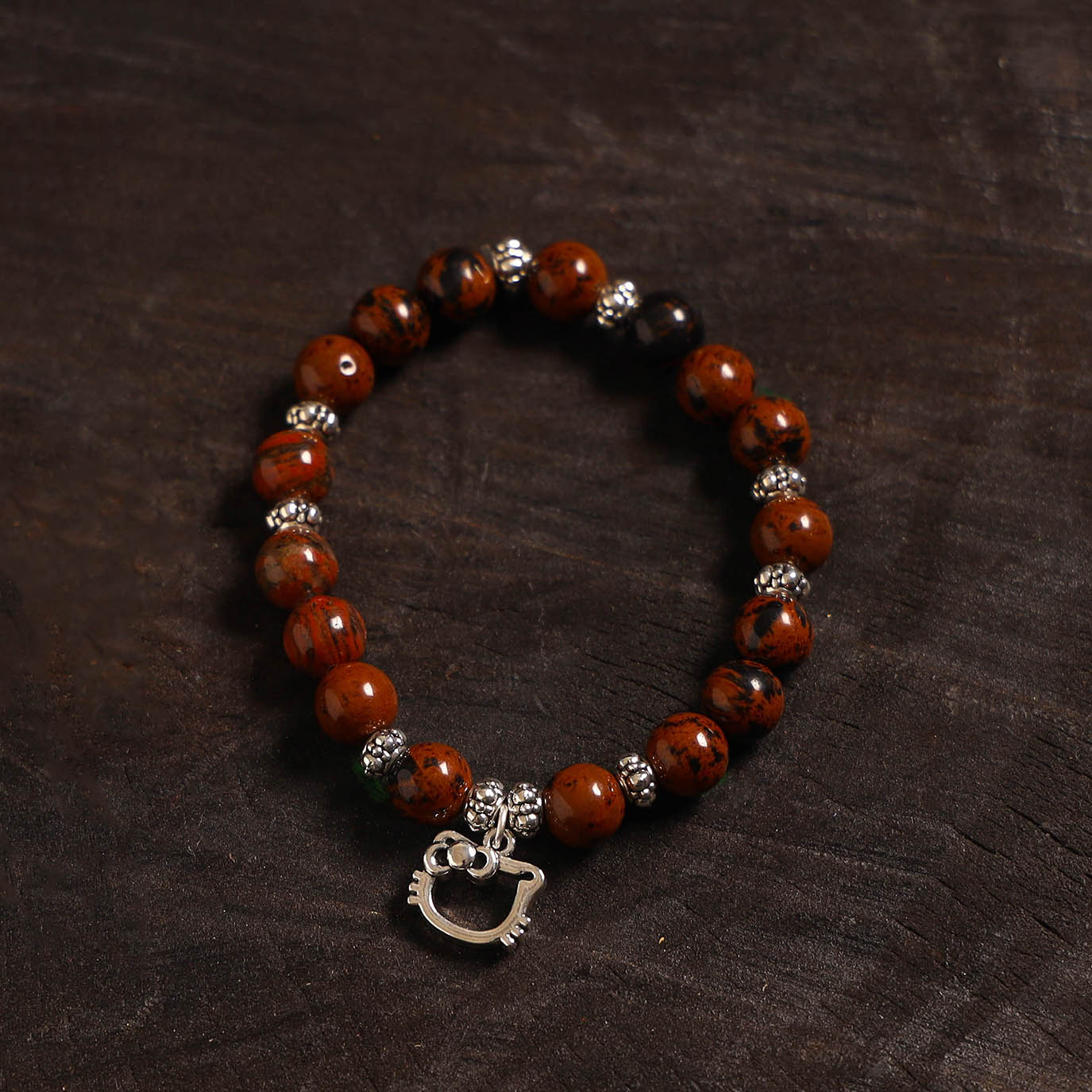 Handcrafted glass stone bracelet 08