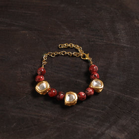 Handcrafted glass stone kundan work bracelet 33