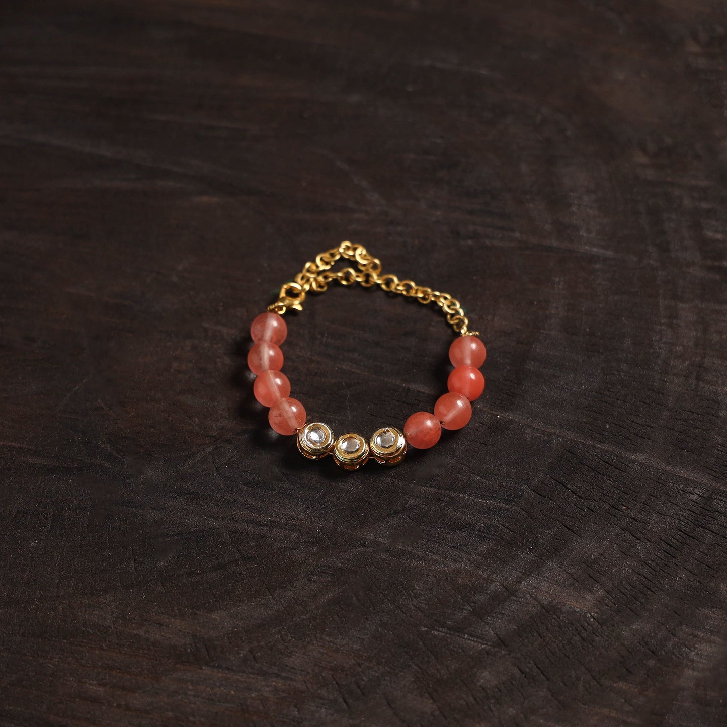 Handcrafted glass stone kundan work bracelet 45