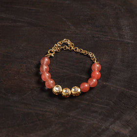 Handcrafted glass stone kundan work bracelet 45