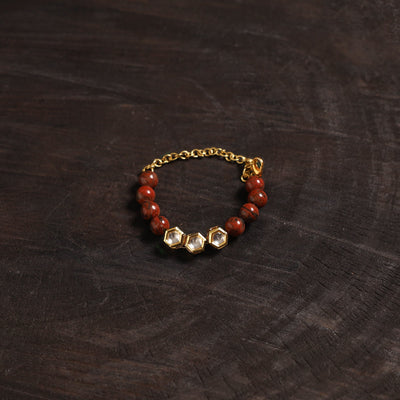 Handcrafted glass stone kundan work bracelet 48