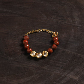 Handcrafted glass stone kundan work bracelet 48