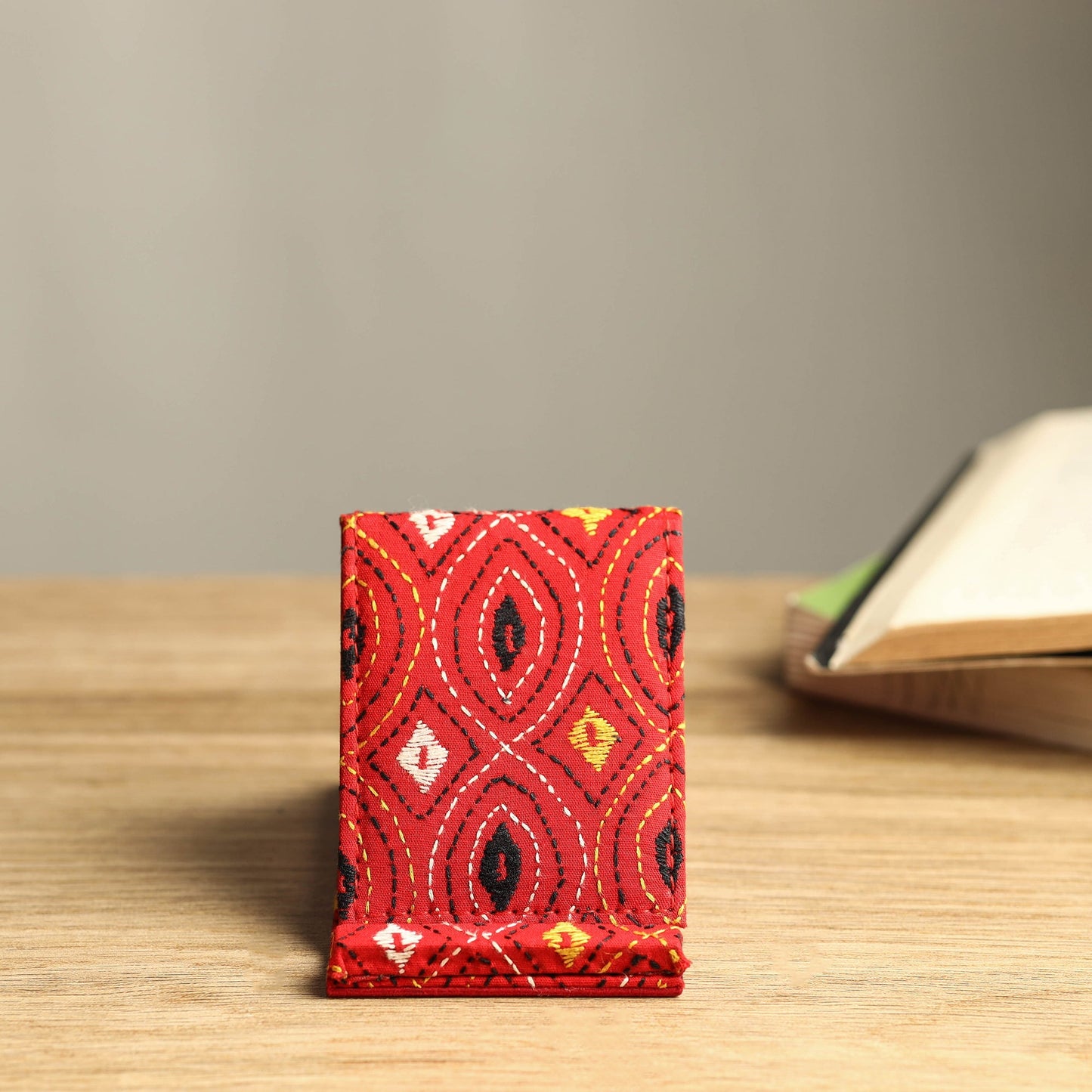 Handcrafted kantha embroidered mobile stand 08