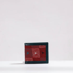 kantha leather wallet