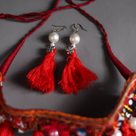 Red - handcrafted kutch embroidered choker necklace set 28