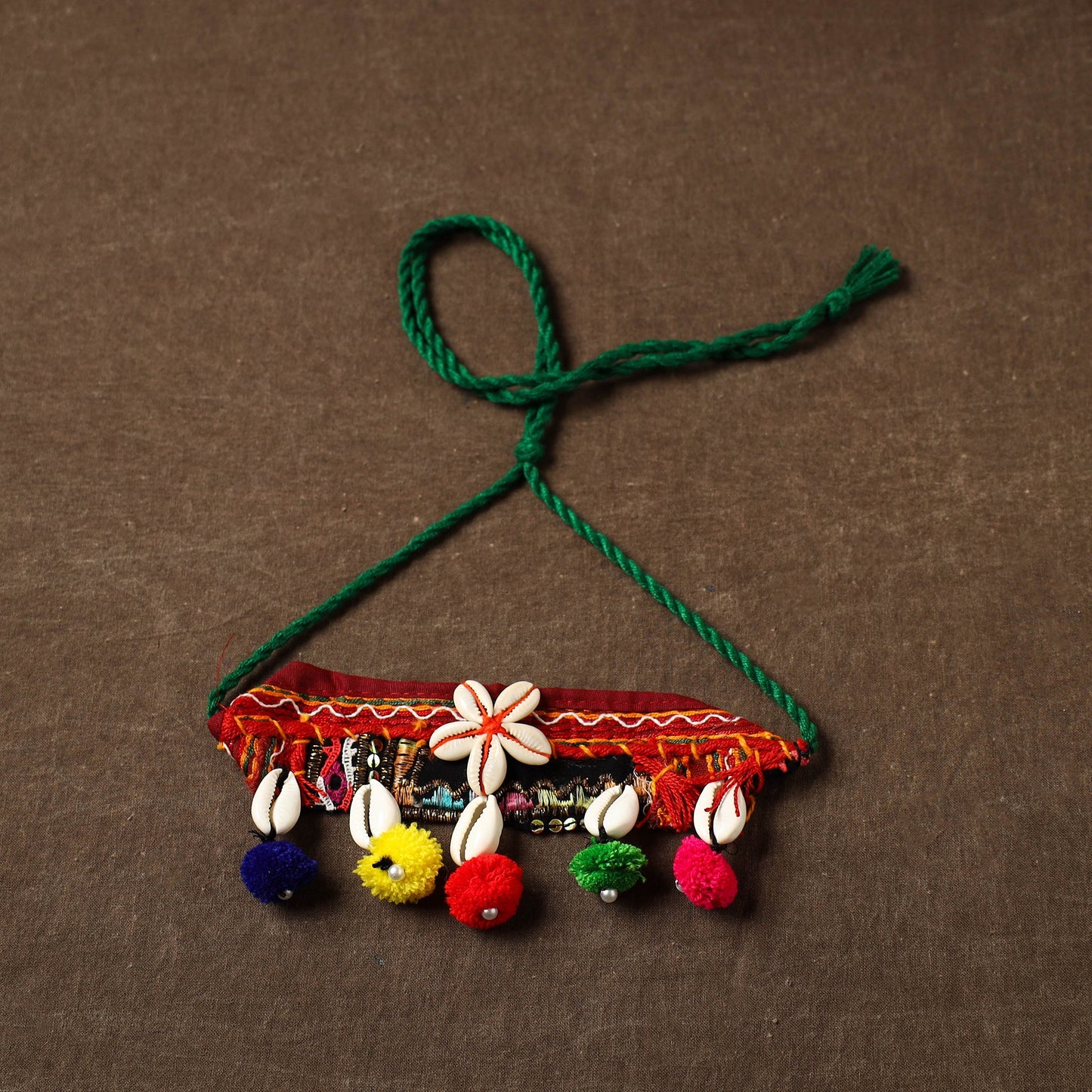 Handcrafted Kutch Embroidered Shell Work Choker Necklace 