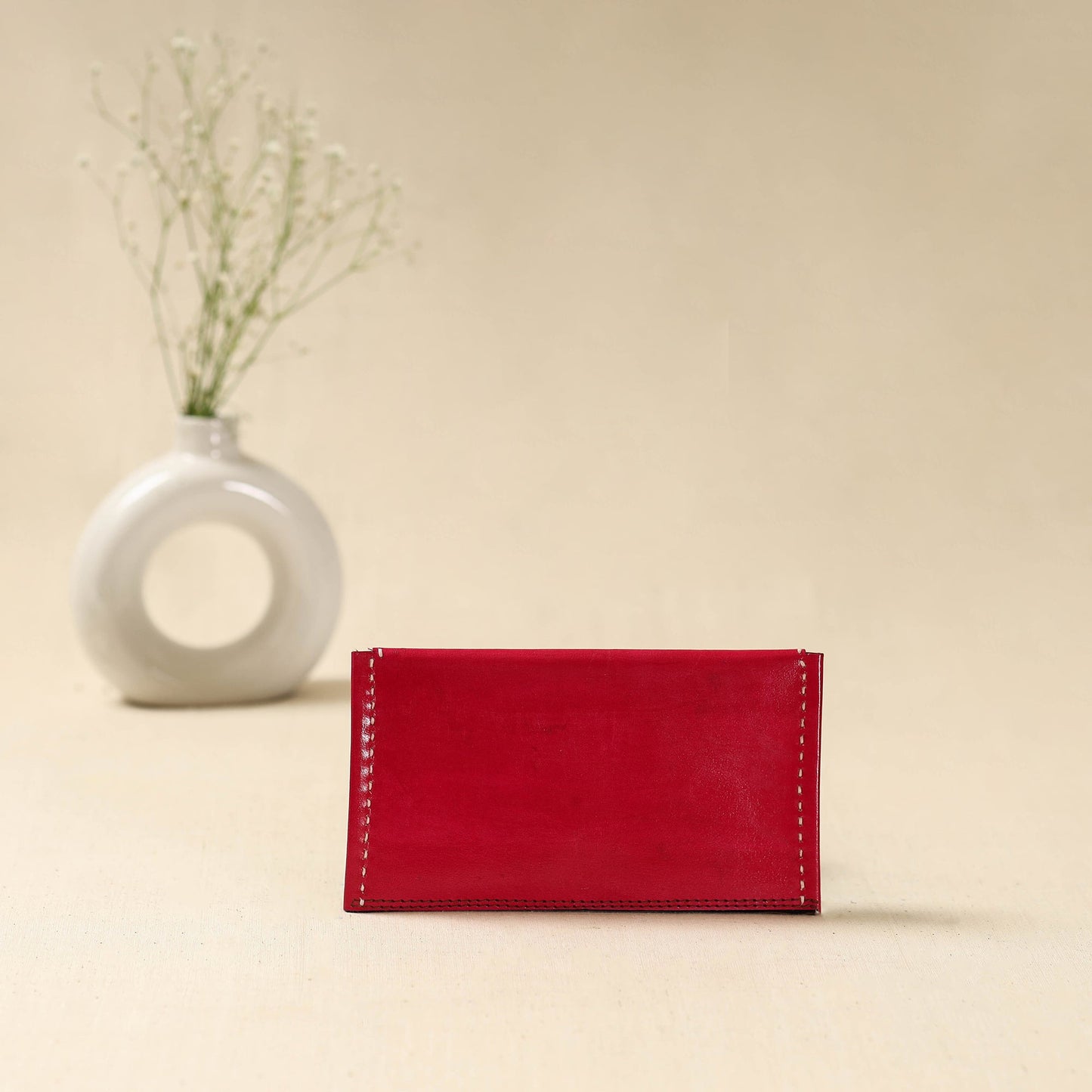 Handcrafted kutch embroidery leather clutch / wallet 02