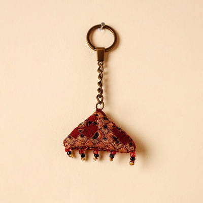 Red Handcrafted Kutch Hand Embroidery Keychain 