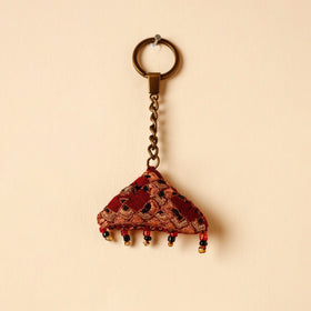 Red Handcrafted Kutch Hand Embroidery Keychain 
