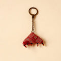 Red Handcrafted Kutch Hand Embroidery Keychain 