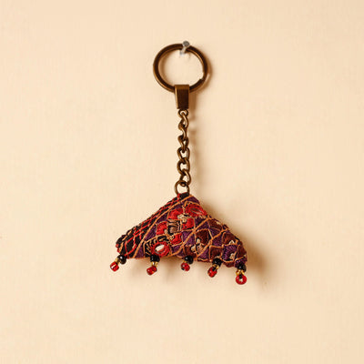 Purple Handcrafted Kutch Hand Embroidery Keychain 