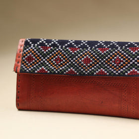 Red Handcrafted Kutch Jat Embroidery Leather Wallet