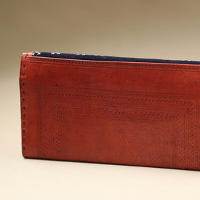 Red Handcrafted Kutch Jat Embroidery Leather Wallet
