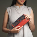 Red Handcrafted Kutch Jat Embroidery Leather Wallet
