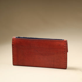 Red Handcrafted Kutch Jat Embroidery Leather Wallet