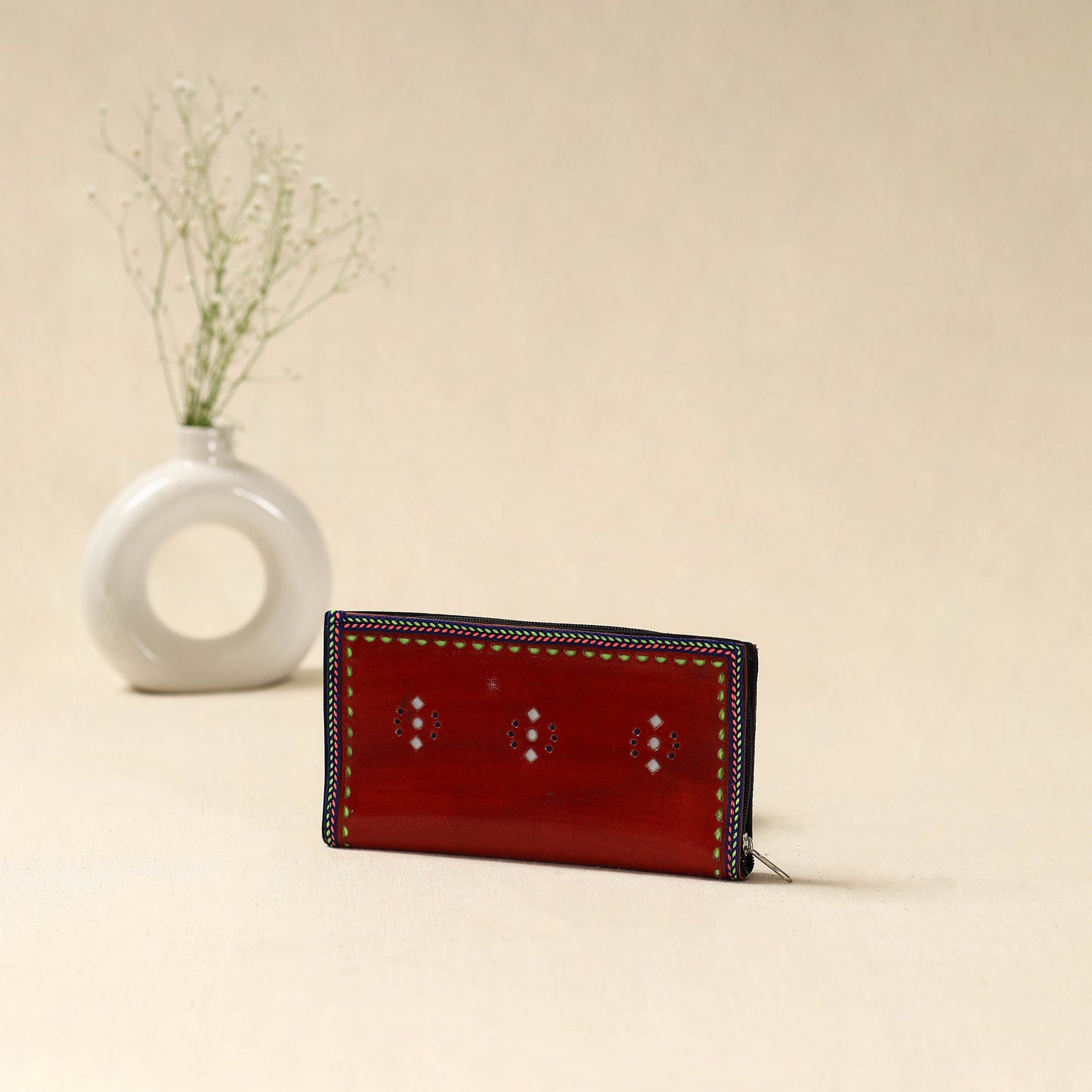 Handcrafted kutch leather clutch / wallet 41