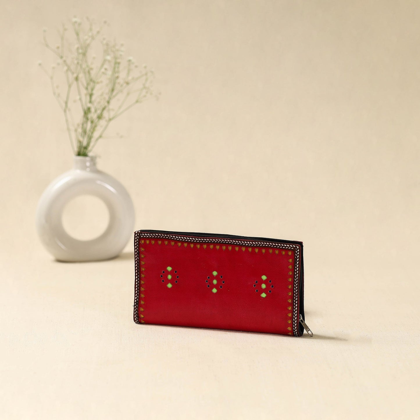 Handcrafted kutch leather clutch / wallet 42